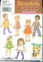 Simplicity Archives Toddler Pattern in 3 size, NEW #4271