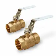 Midline Valve Premium Brass FIP x FIP Full Port Ball Valve Lock Handle (2 Pack)