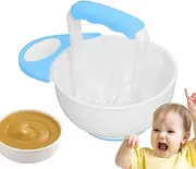 Food Mash Bowl, Non Slip Grinding Rod, Anti Scalding Food Mill 3.15x4.72in, Authentic Foods Crusher, Easy to Use Design for Baby Foods, Puree Preparation