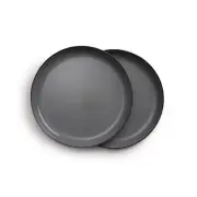 Barebones, Enamel Deep Plate, Set of 2 - Hand-Finished Baked Stainless Steel