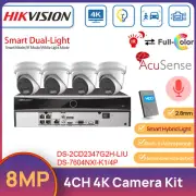 Hikvision 4CH 4MP AcuSense Hybrid Light ColorVu Camera CCTV System Plug Play MIC