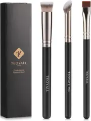 Concealer Brush Set, Flat Top Blush Brush, Angled Nose Contour Brush Ultra-Thin