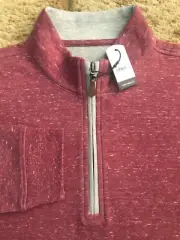 Johnnie-O Sully 1/4 Zip Pullover Mens Size Small Currant Red Heather NWT $128.00