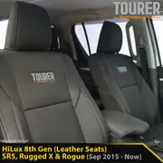 Toyota Hilux 8th Gen - SR5, Rugged X & Rogue with Leather Seats - GP9 Tourer 2x Front Row Seat Covers (In Stock)