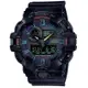 【CASIO 卡西歐】G-SHOCK 電競美學 虛擬虹光 大錶徑 雙顯系列 GA-700RGB-1A_53.4mm