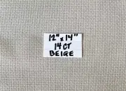 Beige 14 Count Aida Cross Stitch Fabric - 12" x 14" 100% Cotton