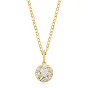 Zamel's 9ct Yellow Gold Round Brilliant Cut 0.15 CT of Diamonds Pendant