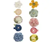 10 Pack Hair Clips Hair Bows Fully Lined Non Slip Kids Head Band