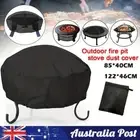 Outdoor Round Fire Pit Cover Garden BBQ Grill UV Protector Waterproof Cover AU