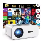AUOSHI Projector with Wifi and Bluetooth, 4K Support 1080P Mini Projector ,...