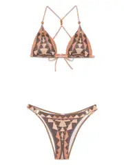 [Pin Up] Pin Up-Bikini Triangolo Intreccio Africano Con Borchie-Donna 46 IT