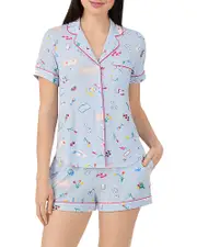kate spade new york Short Sleeve Boxer Pajama Set