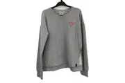 AFL Essendon Bombers Side Slit Grey Fleece Sweatshirt V2 Ladies Size AU 10 NEW