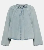 [Frame] Frame Cotton and linen denim top AU 10 blue