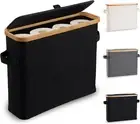 Toilet Paper Storage Basket with Lid, Bamboo Toilet Paper Storage Holder Stand
