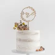 One birthday cake decoration-The top of the cake surrounded by elegant leaves-A perfect first-year birthday cake, photo booth props, birthday cake or wedding anniversary party for babies