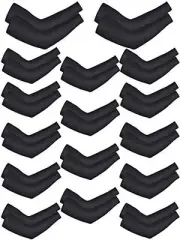 16 Pairs Arm Sleeves for Men Women UV Protection Cooling Arm Sleeves Black