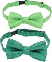 [CATIEBYE] 2Pcs Patrick's Day Bow Tie for Bright Design Comfortable and Durable Neckwear for Festivals and Parties