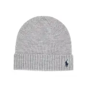 [RALPH LAUREN] RALPH LAUREN Wool beanie with logo embroidery Kids S-M S-M Grey