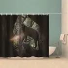 Tree Bag Brown Monkey 3D Shower Curtain Waterproof Fabric Bathroom Decoration