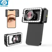 APEXEL 4K HD 15X Macro Lens With LED Fill Light For Phone Lens Photography Lens