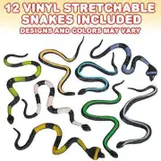 Mini 8" Stretchy Snakes Sensory Fidget String Toy Fun Stretch Party Gift 12pc