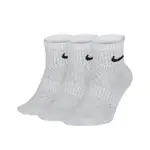 NIKE 襪子 LIGHTWEIGHT ANKLE 男女款 白 三雙入 踝襪 SX7677-100