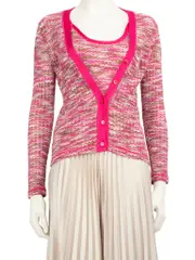Pink Knit Cardigan & Top Set