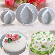 3pc Cutter Cake Mold Fondant Cookie Rose Leaf Plunger Sugarcraft Decorati.pi