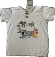 Bonds Bluey Size 3 Beach BNWT T Shirt Set White Bingo ABC Kids Girl Boy