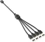 Coolmoon ARGB Splitter 5V 3 Pin Connector 1 to 4 (Black)