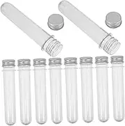 BESTOYARD 10pcs Plastic Test Tube Candy Containers Caps Portable Candy Jar for Wedding Party