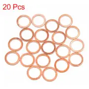12mm Inner Dia Copper Crush Washers Flat Car Sealing Gaskets Plate Rings 20pcs