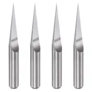 1/8" Shank 0.2mm Tip 10 Degree Solid Carbide Wood Engraving CNC Router Bit 4pcs