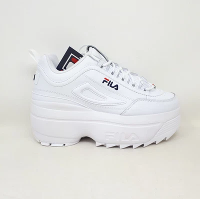 NEW FILA Disruptor II 2 Wedge Platform White Shoe Sneaker Womens 10 Chunky Retro