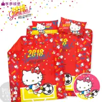 在飛比找momo購物網優惠-【享夢城堡】雙人加大床包涼被四件組(HELLO KITTY 