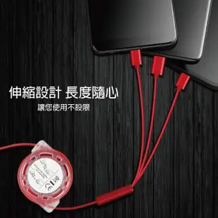 1出3伸縮型充電線 Micro USB/Type-c/lightning (9.6折)