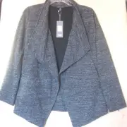 BNWT $338 EILEEN FISHER Terrazzo Stretch Cotton Blend CHARCOAL Jacket S M L