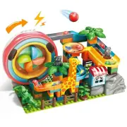 Electric Marble Run Building Blocks for Ages 4-8, Marble Track Puzzle for Kid...