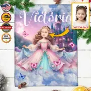 Personalized Fairytale Blanket, Princess With The Whimsical Pink Fairytale Castl