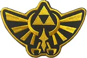 Uijokdef Uijokdef 1 PCS Triforce Wing Embroidered Patch, Hook and Loop Fastener, Black/Gold and Black/Gray Colors (Golden)