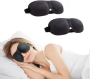 2 PACKS Sleep Mask, Upgraded 3D Contoured Blinder & Blindfold,Blackout Eye Masks
