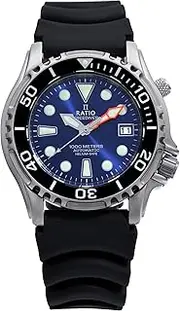 [RATIO] FreeDiver Helium Safe Dive Watch Stainless Steel Automatic NH35 Movement Diver Watch 1000M Water Resistant Diving Watch for Men