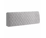 Anyhouz Headboard Cover Light Gray Diamond Pattern Super Soft Smooth Quilted Velvet Bed Back Dust Protector Cover 120x70cm