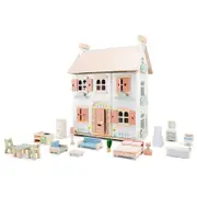 New Classic Toys Kids/Children Wooden Doll House w/ Furniture Role Play Toy 3y+