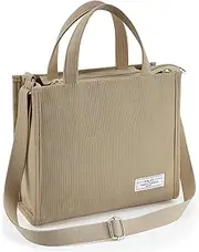 [KALIDI FANCY FOREST] KALIDI Corduroy Tote Bag for Women,Multi-Pocket Tote Bag with Zip,Large Handbag with Compartments,Crossbody Work Bags for Women with Adjustable Shoulder Straps for Work,School,Travel