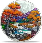 Autumn Sobriety Coin - Inspirational AA Medallion, Dual-Sided Design with Autumn Nature Scenery and Motivational Quote, Non-Religious Sober Affirmation Token, AA Recovery Chip, Seasonal Recovery Coin