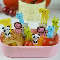 在飛比找ETMall東森購物網優惠-迷你卡通兒童便當裝飾簽飯團簽可愛動物寶寶水果造型叉蛋糕裝飾叉