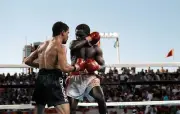 Azumah Nelson Throws A Punch Against Jeff Fenech 2 Old Boxing Photo