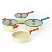 Neoflam Danish Set of 4 18cm Saucepan, 20cm Stockpot, 24cm Wok and 24cm Fry pan Induction